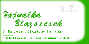 hajnalka blazsicsek business card